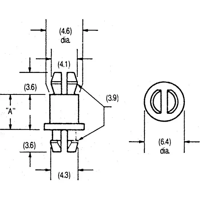 ESSENTRA COMPONENTS High Nylon PCB Post for 3.9mm PCB Hole 4.6mm Base, MSPE-3-01