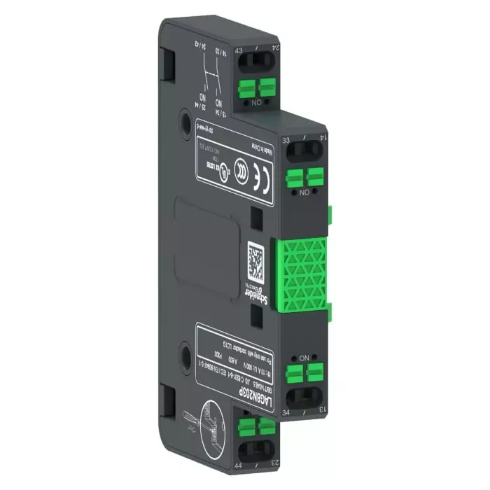 Schneider Electric Auxiliary Contact Block 2 Contact NO Side Mount, LAG8N203P