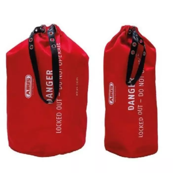 ABUS Red 1-Lock Polyester Lockout Bag 7mm Shackle 450mm Attachment, P616