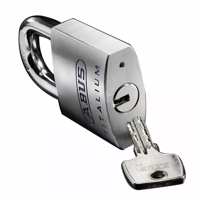ABUS Key Weatherproof Titanium Safety Padlock Keyed Alike 9.5 mm Shackle 50 mm Body, 96TI/50 KA 7565