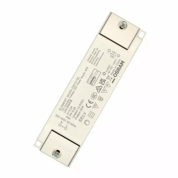 OSRAM LEDVANCE LED Driver 12.5V Output 30W Output Constant Voltage, ELEMENT-30/220-240/12-G2