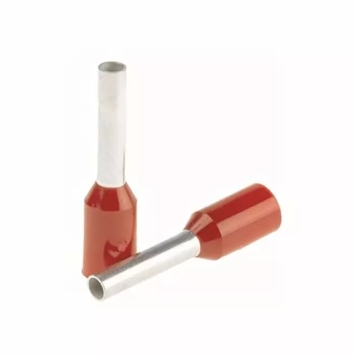 SES Sterling PLIO Insulated Crimp Bootlace Ferrule 8mm Pin Length 1.8mm Pin Diameter 1mm² Wire Size Red, 6490015000