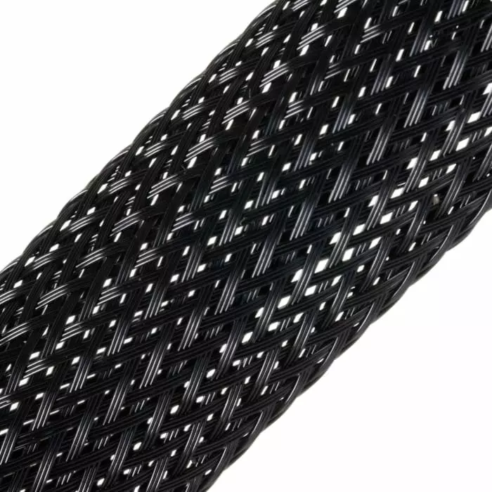 SES Sterling Expandable Braided PET Black Cable Sleeve 8mm Diameter 100m Length, 6240005010