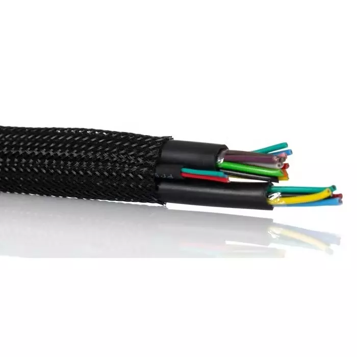 SES Sterling Expandable Braided PET Black Cable Sleeve 8mm Diameter 100m Length, 6240005010