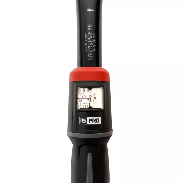 RS PRO Click Torque Wrench 10-50 Nm 3/8 inch Square Drive, Black