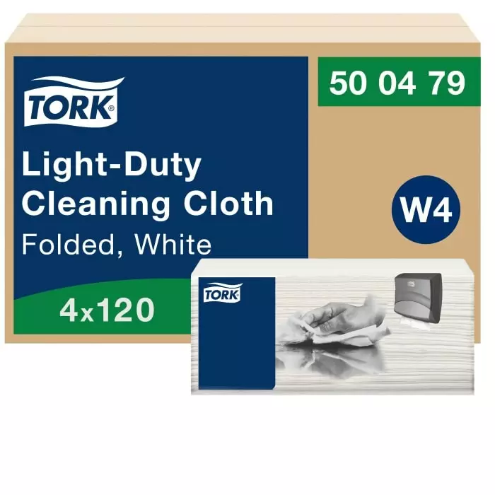 Tork White Cotton Cloths for General Purpose Dry Use Roll of 45 41.5cm Repeat Use, 500479