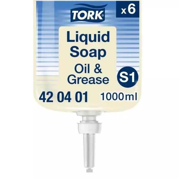 Tork Unscented Oil and Grease Hand Cleaner Soap with EU Ecolabel 1 L Bottle, 420401