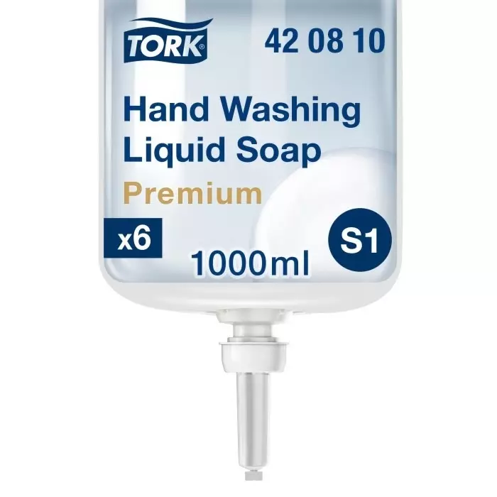 Tork Unscented Premium Hand Cleaner Soap Dermatologically Tested 1 L Bottle, 420810