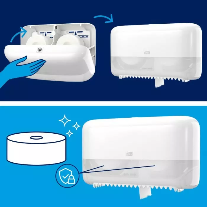 Tork White Plastic Toilet Roll Dispenser 130x207x360 mm, 558040