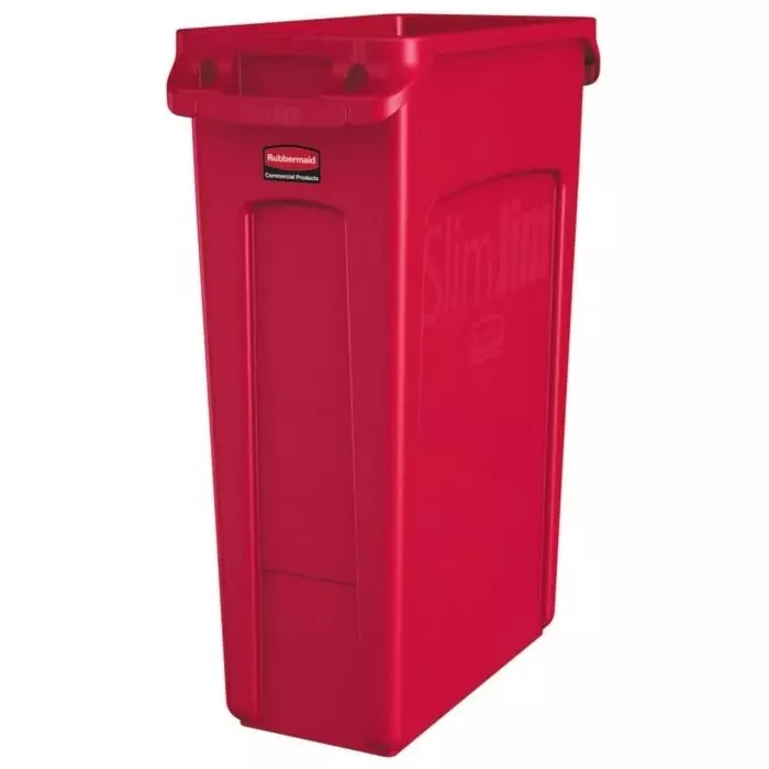 RUBBERMAID Slim Jim 23gal Red Polypropylene Waste Bin, 1956189