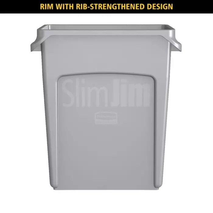 RUBBERMAID Slim Jim 23gal Red Polypropylene Waste Bin, 1956189