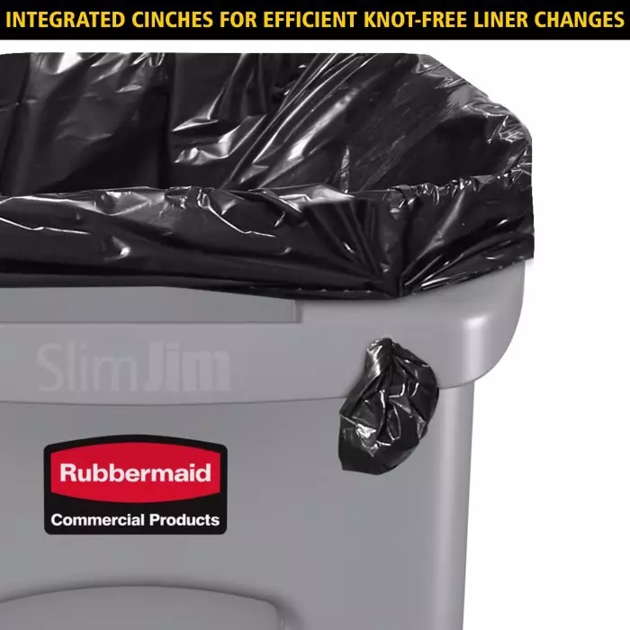 RUBBERMAID Slim Jim 23gal Red Polypropylene Waste Bin, 1956189