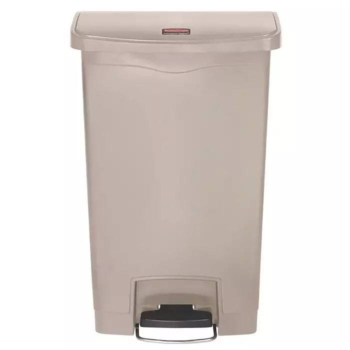 RUBBERMAID Slim Jim 50L Beige Pedal PE Waste Bin, 1883458