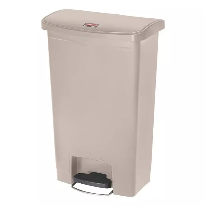 RUBBERMAID Slim Jim 50L Beige Pedal PE Waste Bin, 1883458