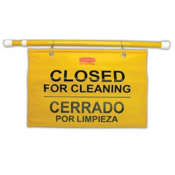 RUBBERMAID General Hazard Warning Sign (English, Spanish) Yellow, FG9S1600YEL