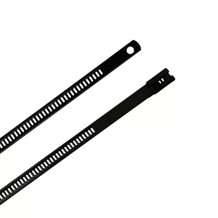 RS PRO Cable Tie Ladder Single Lock 225x7 mm 316 Stainless Steel, Black