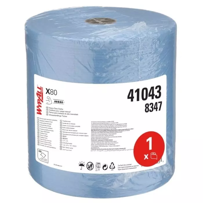 Kimberly-Clark Dry Industrial Wipes Blue 475 Wipes 310 x 315mm for General Cleaning, 8347