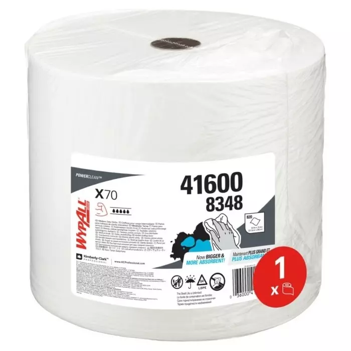 Kimberly-Clark Dry Industrial Wipes White 870 Wipes 310 x 315mm for General Cleaning, 8348