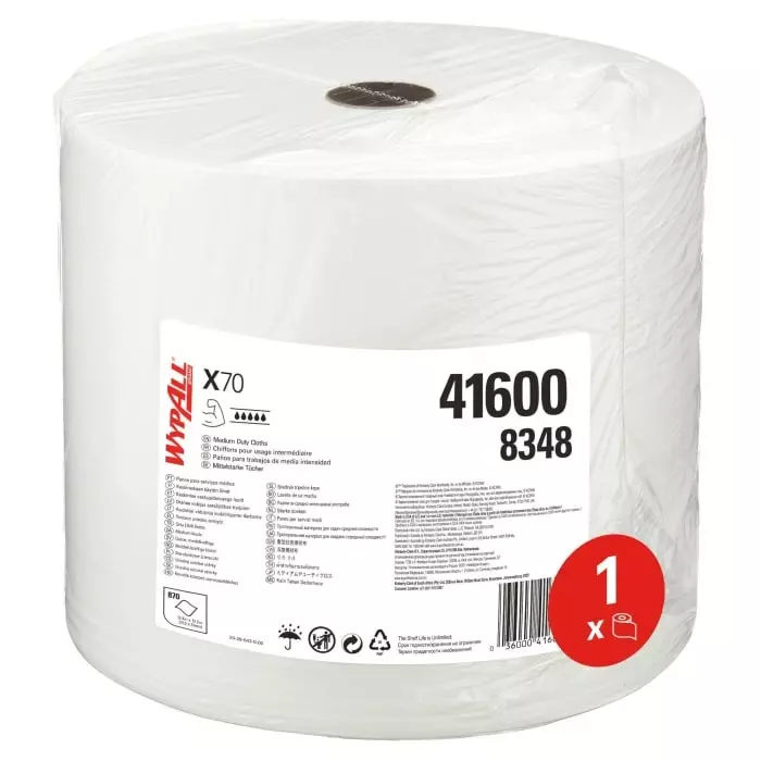 Kimberly-Clark Dry Industrial Wipes White 870 Wipes 310 x 315mm for General Cleaning, 8348