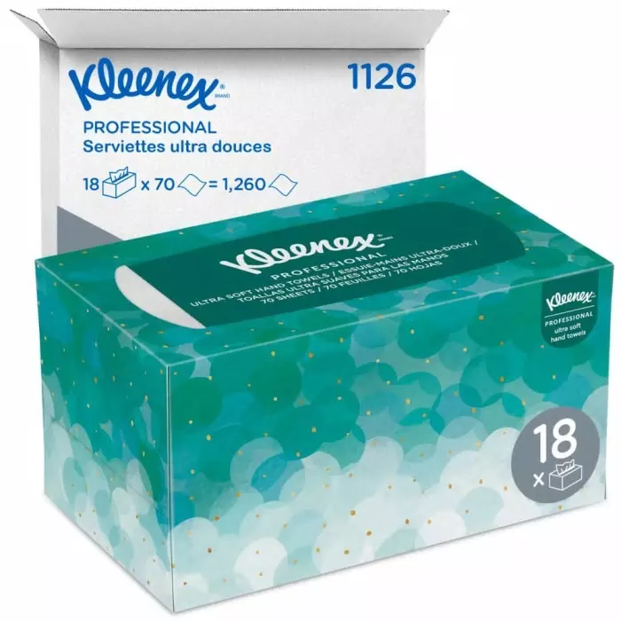 Kimberly-Clark Kleenex Folded White Paper Towel 226mm 70 Sheets, 1126