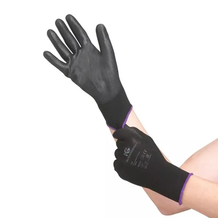 Kimberly-Clark G40 Black Nylon General Purpose Gloves Size 7 Polyurethane Coating, 13837