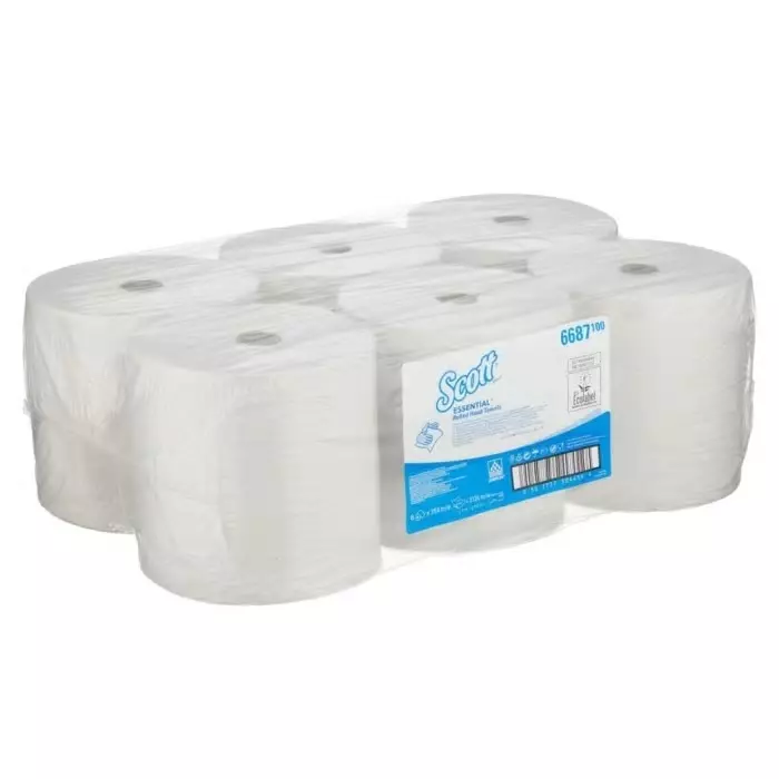 Kimberly-Clark Scott Rolled White Paper Towel 354x200mm, 6687