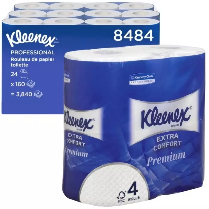 Kimberly-Clark Toilet Roll White 4-Ply 3840 Sheets, 8484