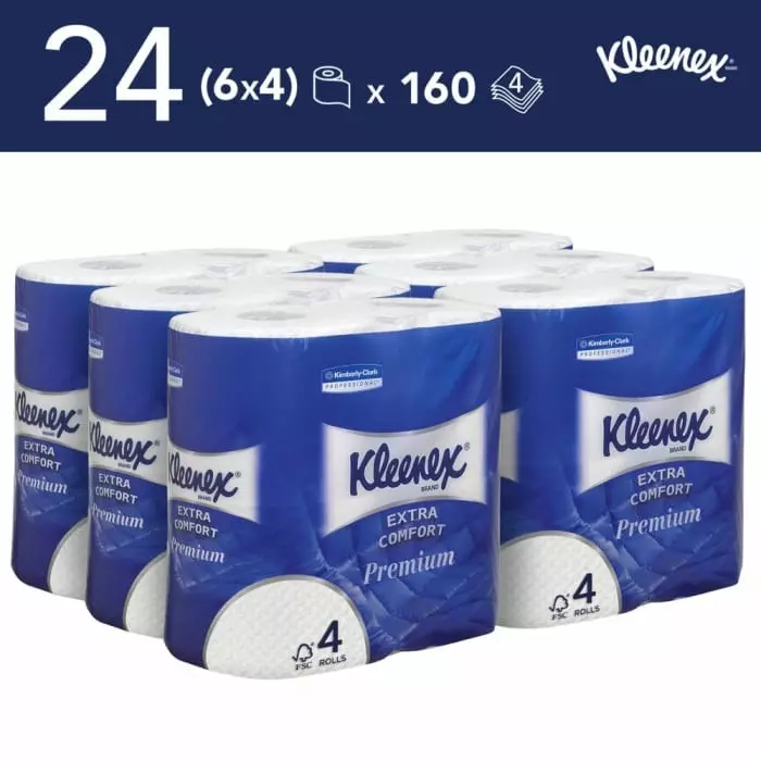 Kimberly-Clark Toilet Roll White 4-Ply 3840 Sheets, 8484