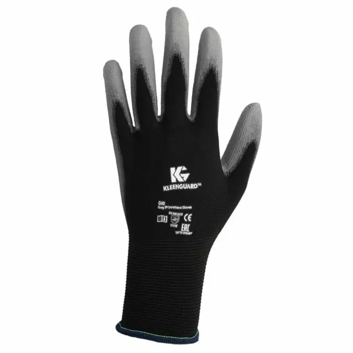 Kimberly-Clark G40 Black Nylon Abrasion Resistant Cut Resistant Gloves Size 10 Polyurethane Coating, 38729