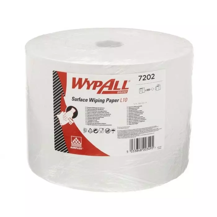 Kimberly-Clark WypAll L10 General Clean Wiper Roll White Paper Towel 380x240mm 1000 Sheets, 7202