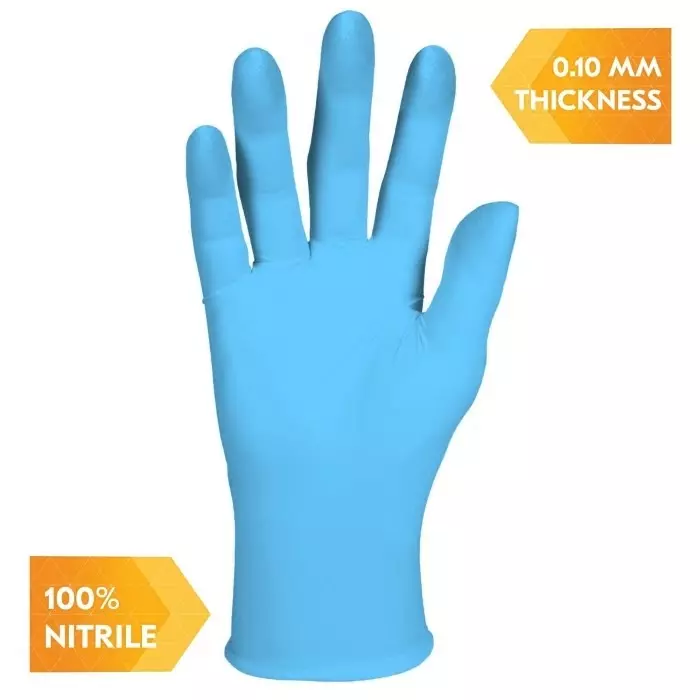 Kimberly-Clark G10 Blue Powdered Nitrile Disposable Gloves Size L 1000 per Pack, 54188