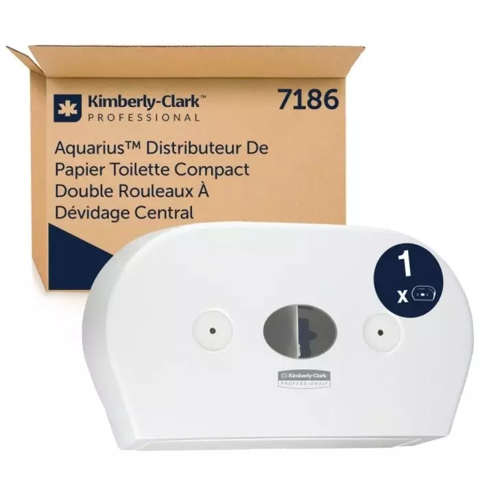Kimberly-Clark White Plastic Toilet Paper Dispenser 464x133x274 mm, 7186