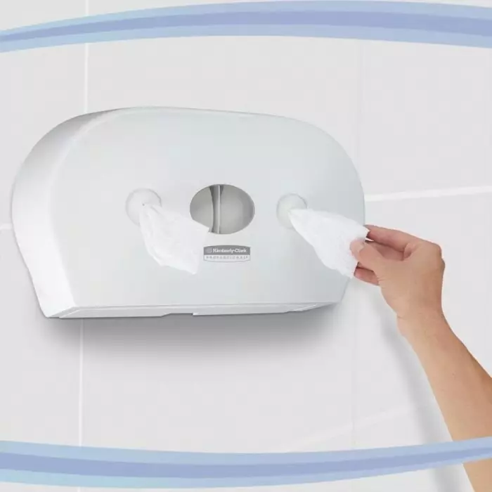 Kimberly-Clark White Plastic Toilet Paper Dispenser 464x133x274 mm, 7186