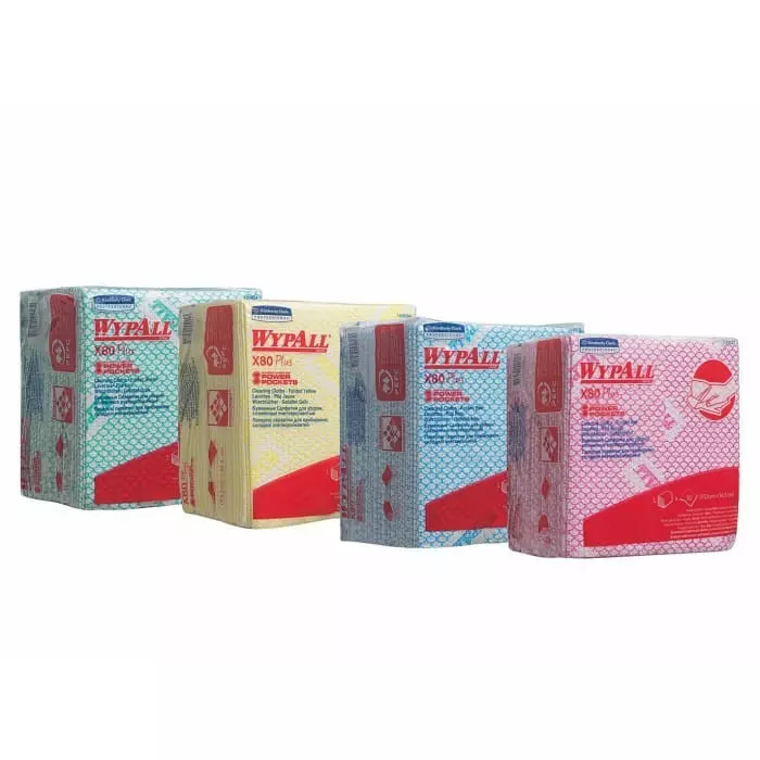 Kimberly Clark Wypall Yellow Cloths for Heavy Duty Cleaning Dry Use Quarter 350 x 340mm Repeat Use, 19164