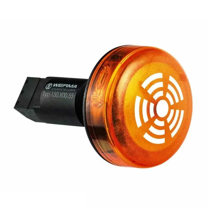 Werma Beacon 150 Series Yellow Continuous lighting 115 V Built-in Mounting LED Bulb, 150.300.67