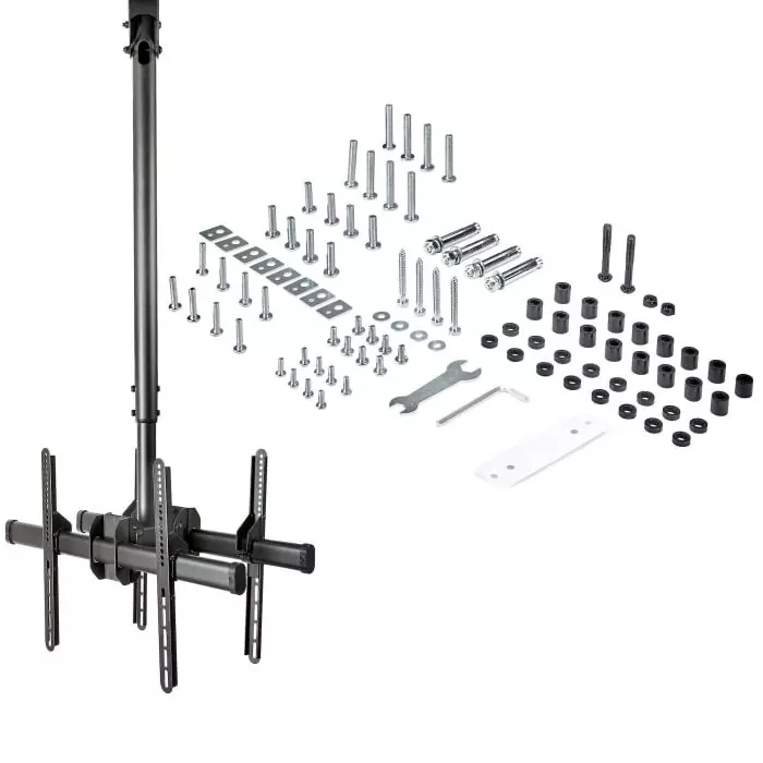 StarTech.com Ceiling Mounting Monitor Arm for 2 x Screen 75 inch Screen Size, FPCEILBTB