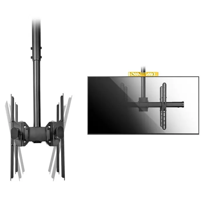 StarTech.com Ceiling Mounting Monitor Arm for 2 x Screen 75 inch Screen Size, FPCEILBTB