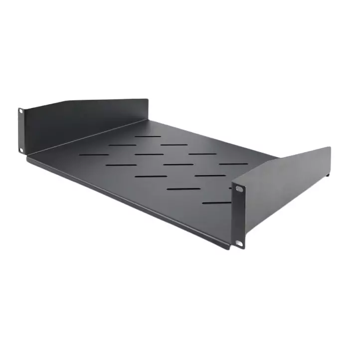 StarTech.com CABRack ShelfV2U Series Black Rack Shelf 2U 11.3 Kg Load 483mm x 315mm, CABSHELFV2U-12-RACK