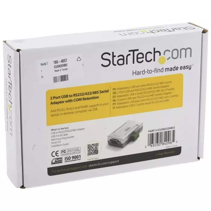 StarTech.com RS232 RS422 RS485 USB A Male to D-sub 9 Pin Male Interface Converter, ICUSB2324852