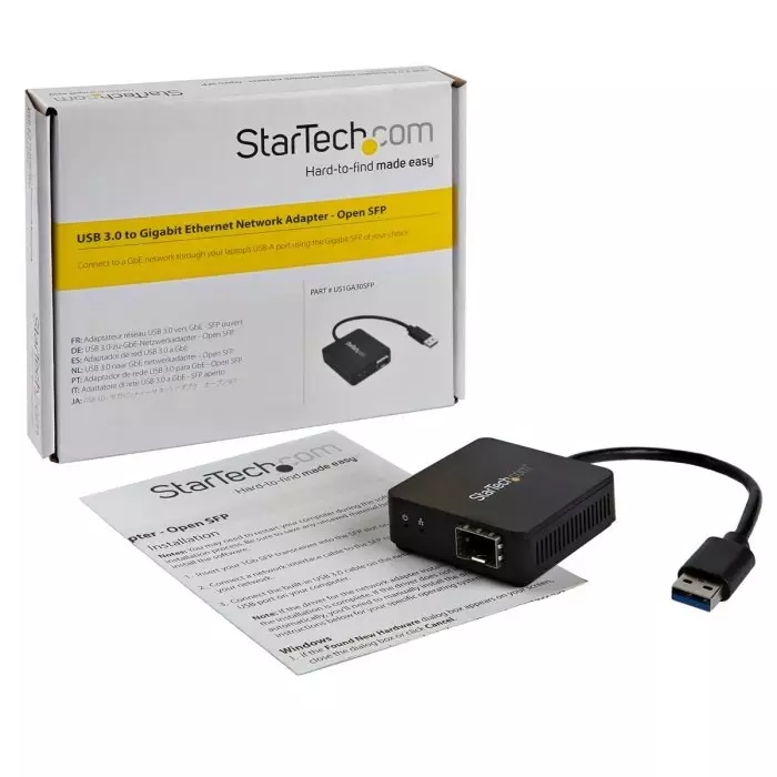 StarTech.com Port USB Ethernet Adapter USB 3.0 USB A to SFP Fibre Optic 1000Mbit/s Network Speed, US1GA30SFP