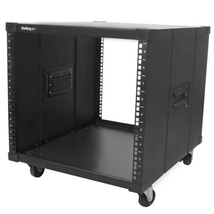 StarTech.com Black 9U Steel Server Rack with 4-Post Frame, RK960CP