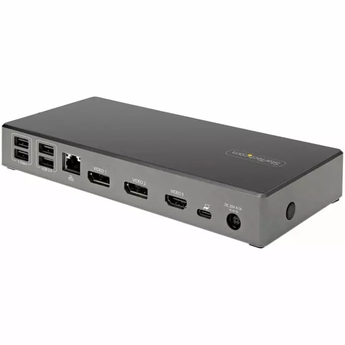 StarTech.com Triple Monitor 4K USB-C Docking Station with DisplayPort HDMI - 6 x USB Ports USB A USB C, DK31C2DHSPDUE