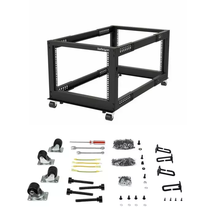 StarTech.com Black 12U Steel Server Rack with 4-Post Frame, 4POSTRACK12U
