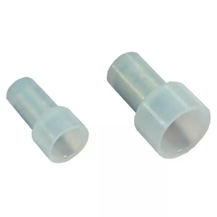 Mecatraction Tin Plated Copper White Cable Sleeve 6 mm Diameter Preinsulated Closed-End Wire Connectors Series, C100PME1 (Pack of 100)