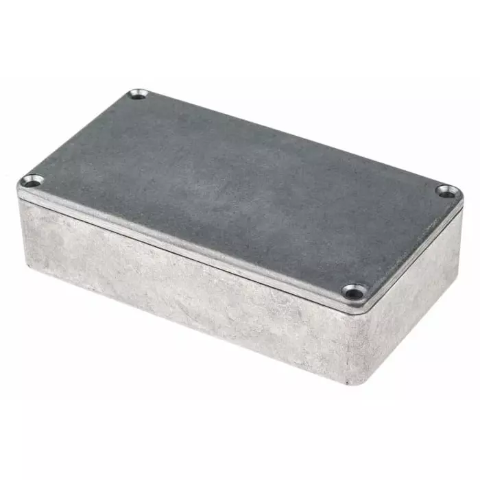 RS PRO Silver Die Cast Aluminium Enclosure IP66 Silver Lid 114.5 x 63.6 x 30.3 mm