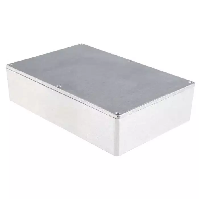 RS PRO Silver Die Cast Aluminium Enclosure IP66 Silver Lid 222.1 x 145.9 x 55.9 mm