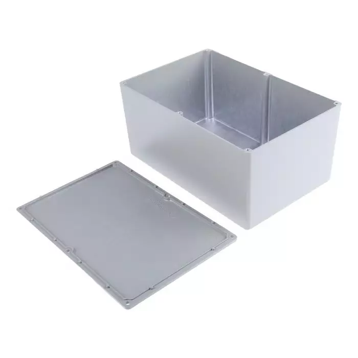 RS PRO Grey Die Cast Aluminium Enclosure Grey Lid 222.2 x 146 x 106.5 mm