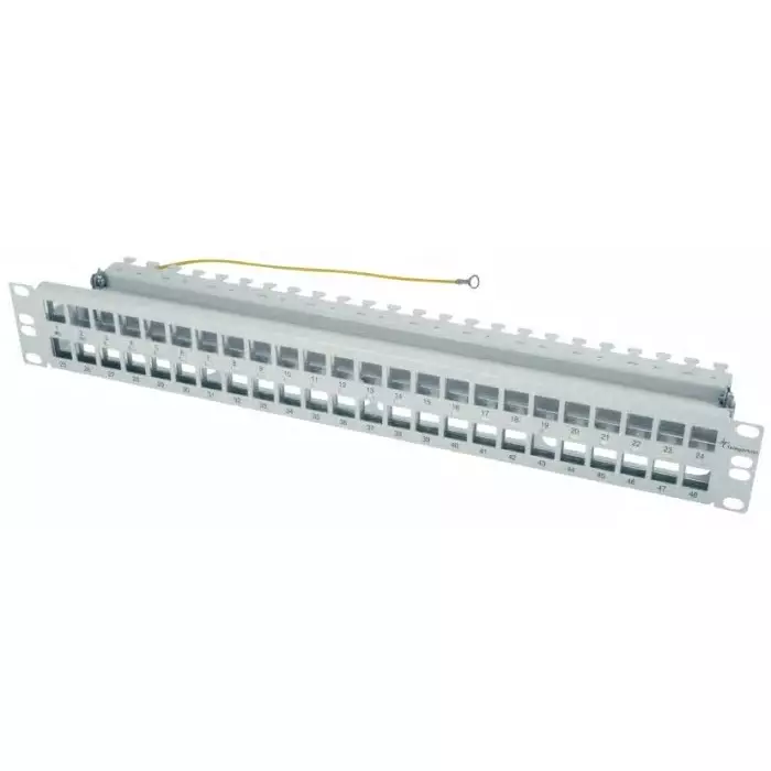 Telegartner Telegartner Data Series Cat5e Cat6 Cat6a 48 Port RJ45 Patch Panel Shielded Unshielded 1U Light Grey, H02025A0171