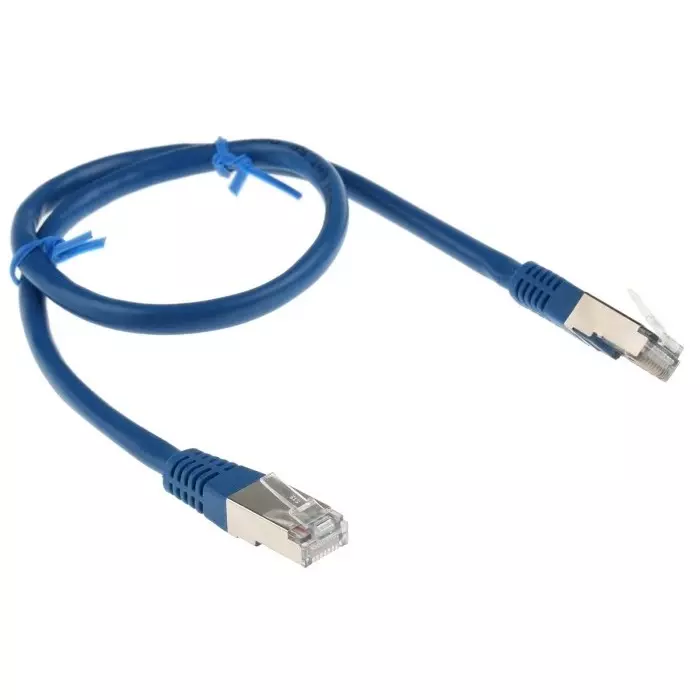 Decelect 0.5m Cat5 Blue RJ45 to Male RJ45 Male F/UTP Shielded Terminated PVC Sheath, CR503B05CBL