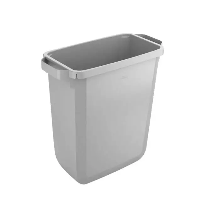 Durable 60L Grey Plastic Waste Bin, 1800503050